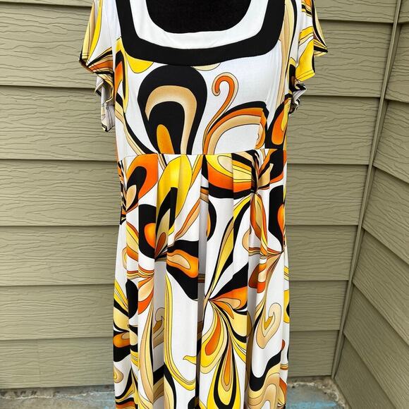 women’s dress, size L, polyester, swirls, colorful - Picture 2 of 9